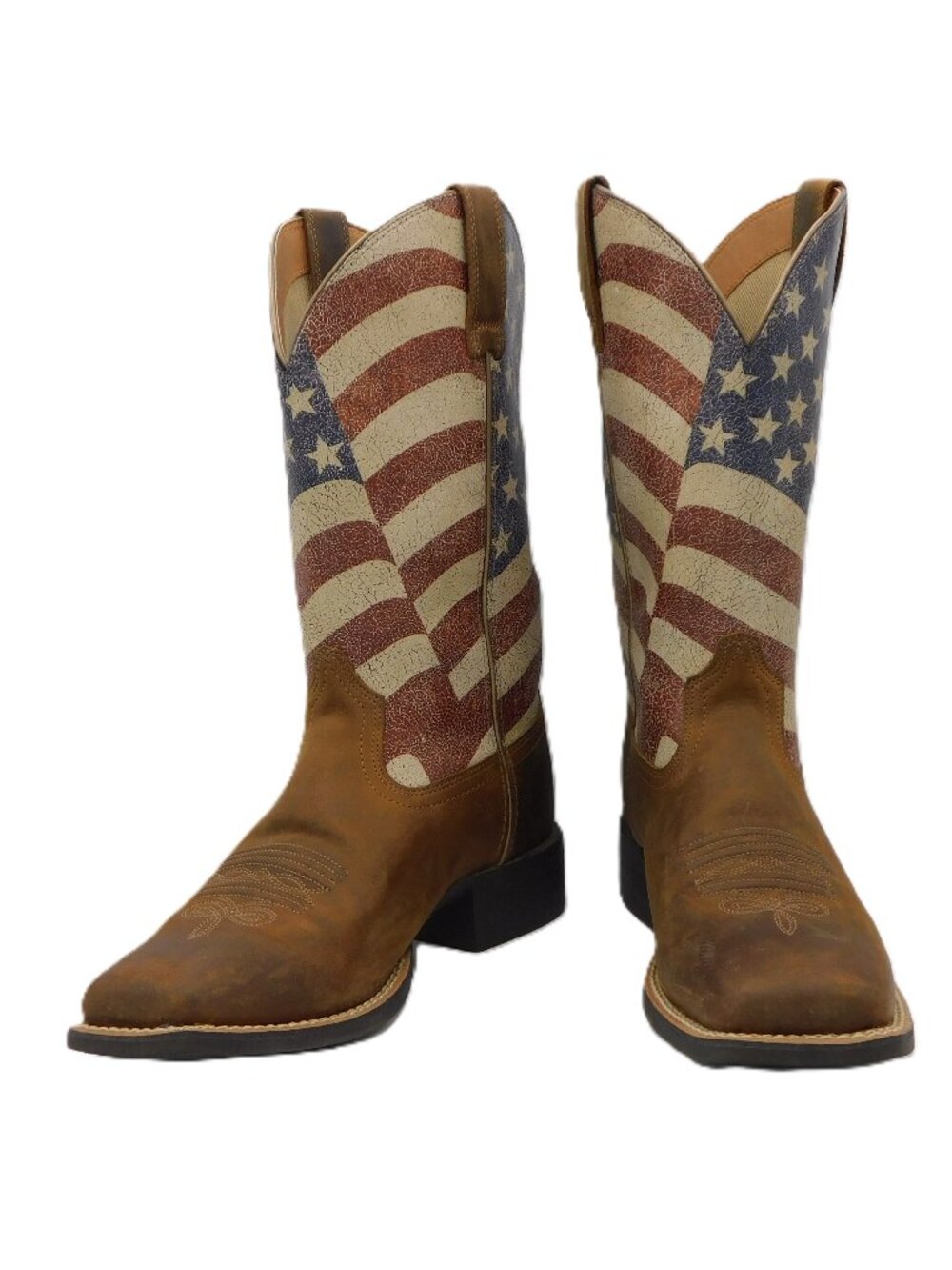 Ariat Round Up Patriot Western Boot | USA Flag | Square Toe | EUC | 8.5C Wide